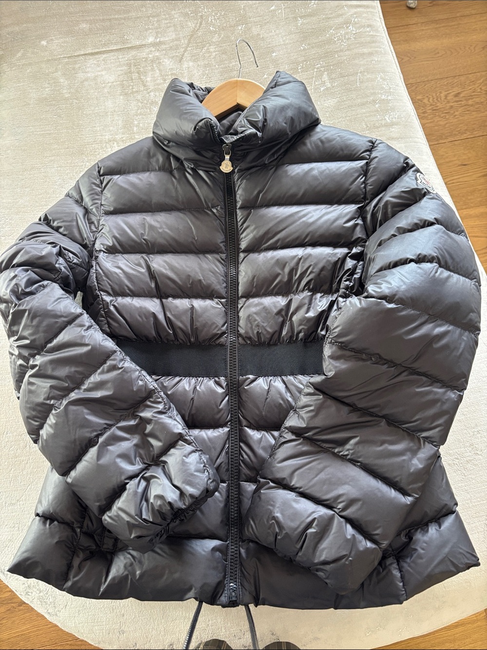 Moncler Black Shiny Quilted Puffer Jacket